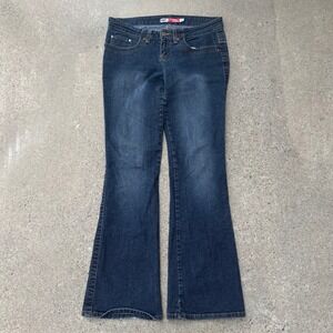 Anchor Blue Low Scoop 5 Pocket Dark Wash Boot Cut Flared Women's Jeans Size 9